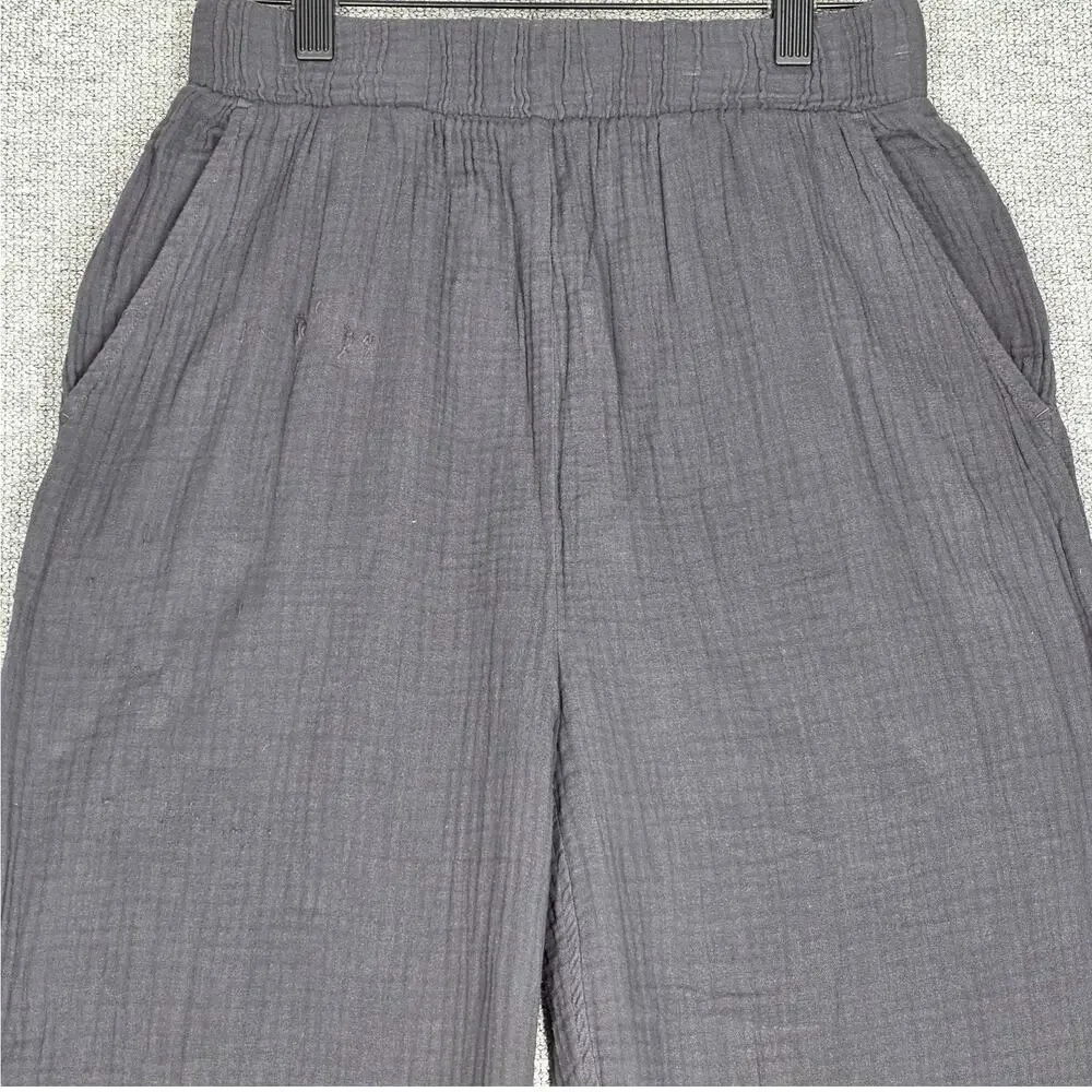 FAHERTY ORGANIC COTTON PANTS – MEN’S S – DARK GRAY – ELASTIC WAIST – RELAXED FIT